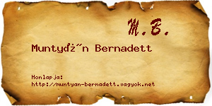Muntyán Bernadett névjegykártya